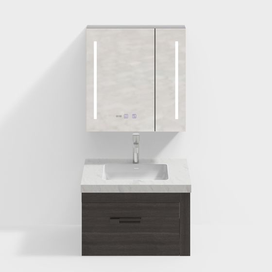 Modern Minimalist Bathroom Vanity 3D model