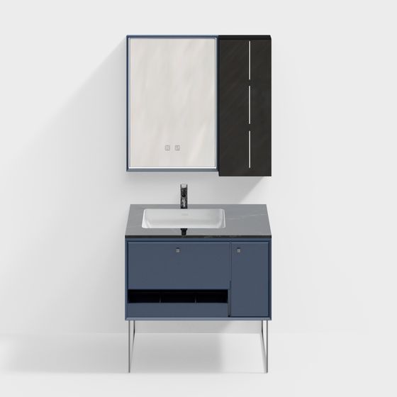 Elegant Bathroom Vanity 3D model for Modern Spaces