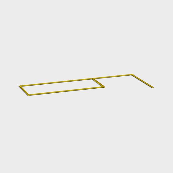 Golden Skateboard Rack 3D model