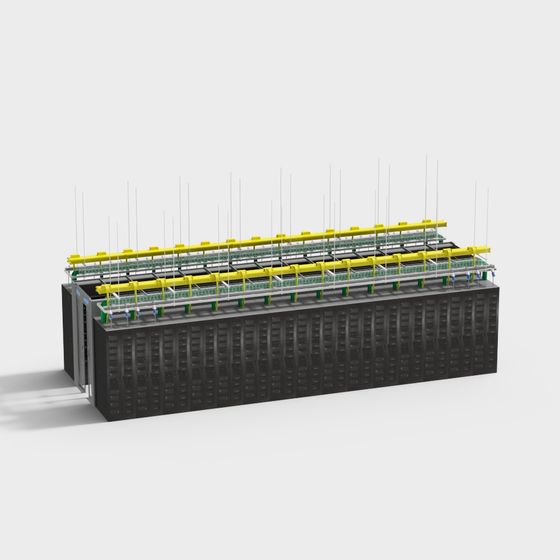 Stylish Data Center Server 3D model in Low Poly