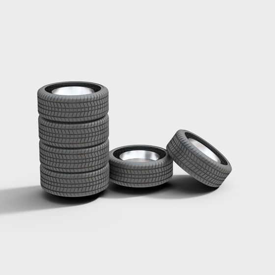 High-Detail Low Poly Tire 3D Model for Creative Projects