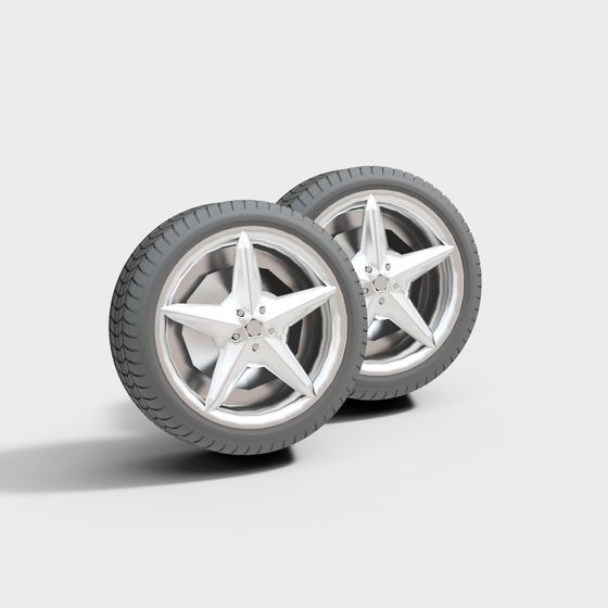 High-Detail Low-Polygon Tire 3D Model