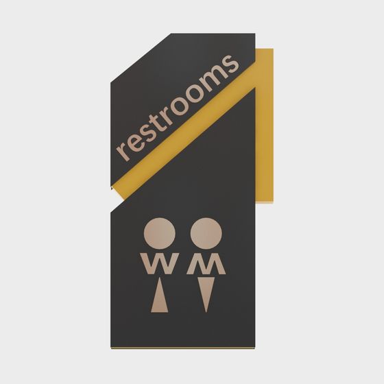 Stylish Restrooms Sign 3D model for Creative Projects