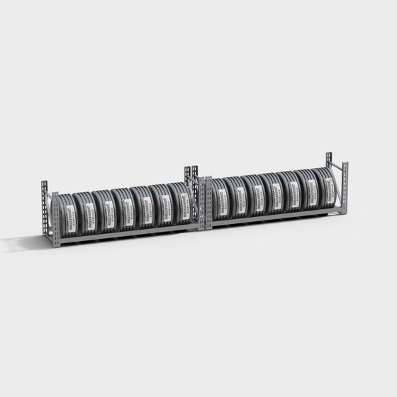 Industrial Aesthetic Low-Polygon Shelf 3D model