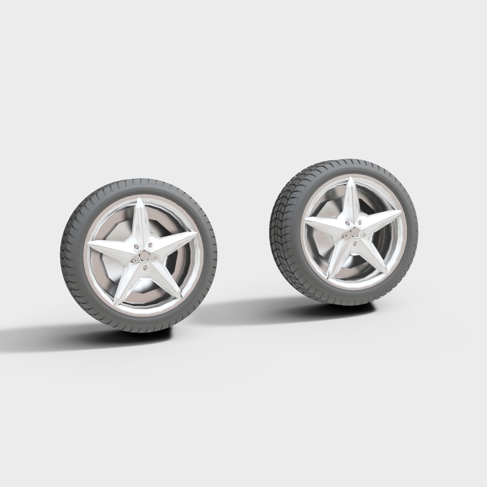 High-Detail Low Poly Tire 3D Model