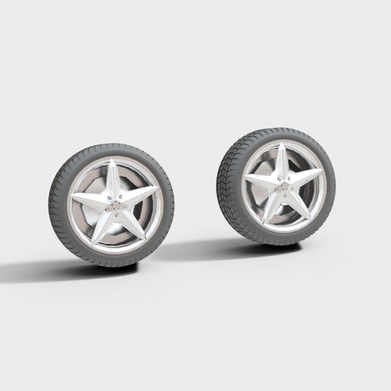 High-Detail Low Poly Tire 3D Model