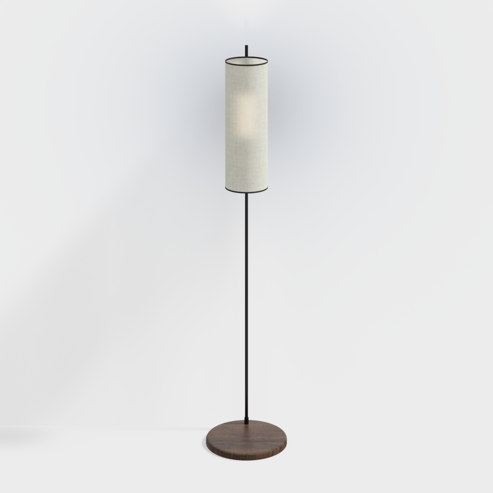 Cylindrical lampshade floor lamp