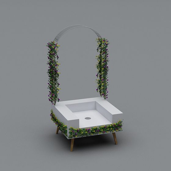 Garden Arbor Low-Poly 3D model