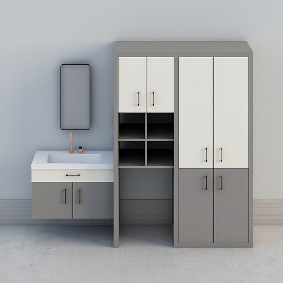 Elegant Bathroom Cabinet 3D model for Various Projects