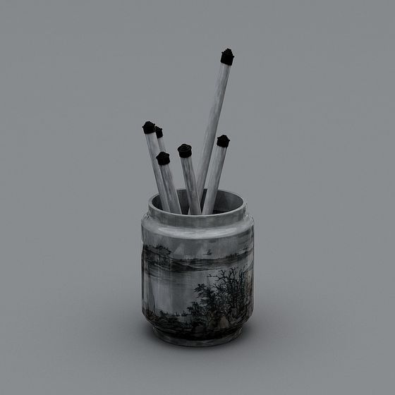 Elegant Ink Bottle 3D Model for Creative Spaces