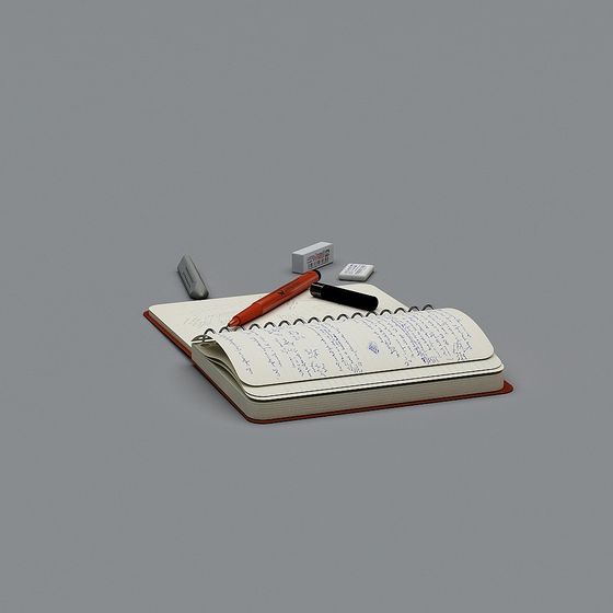 Realistic Open Notebook 3D Model