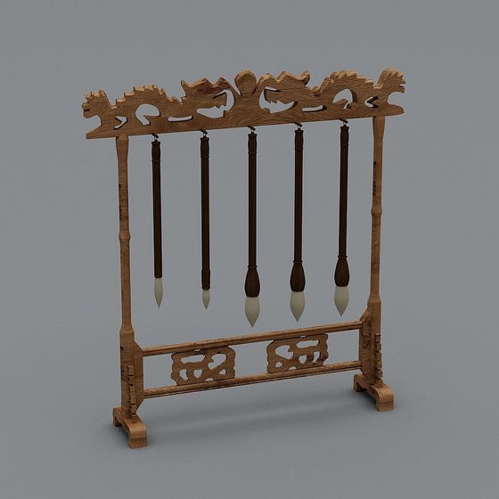 Traditional Ink Stand 3D model for Cultural Aesthetics