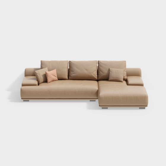 Urban Comfort Low-Poly Sofa 3D model for Modern Spaces