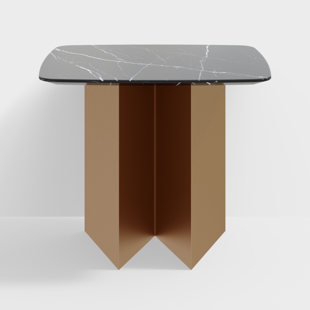 Minimalist Marble Side Table 3D model