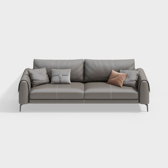 Stylish Low-Polygon Sofa 3D Model Design