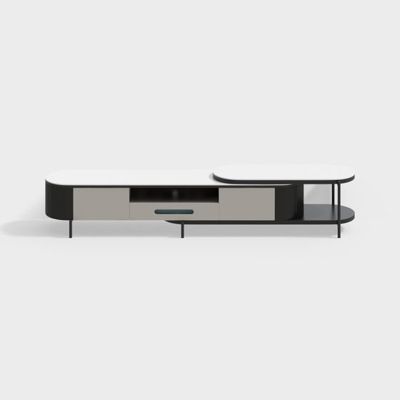Minimalist TV Cabinet 3D model for Modern Spaces