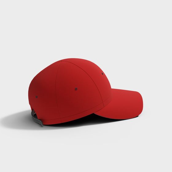 Vibrant Red Baseball Cap 3D model