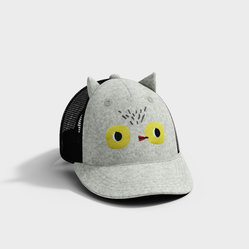 Adorable Cat Ear Baseball Cap 3D model