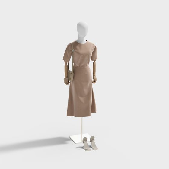 Elegant Low-Poly Fashion Model 3D model