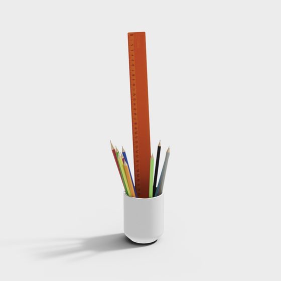 Colorful Pencil Cup 3D Model
