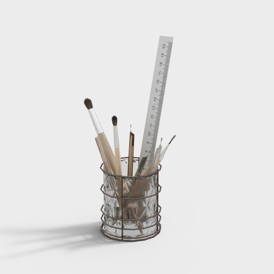Geometric Minimalist Pencil Holder 3D model