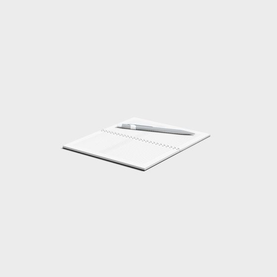 Minimalist Notebook and Pen 3D model