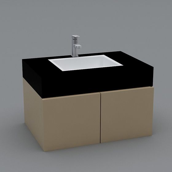 Modern Minimalist 3D Bathroom Vanity Model