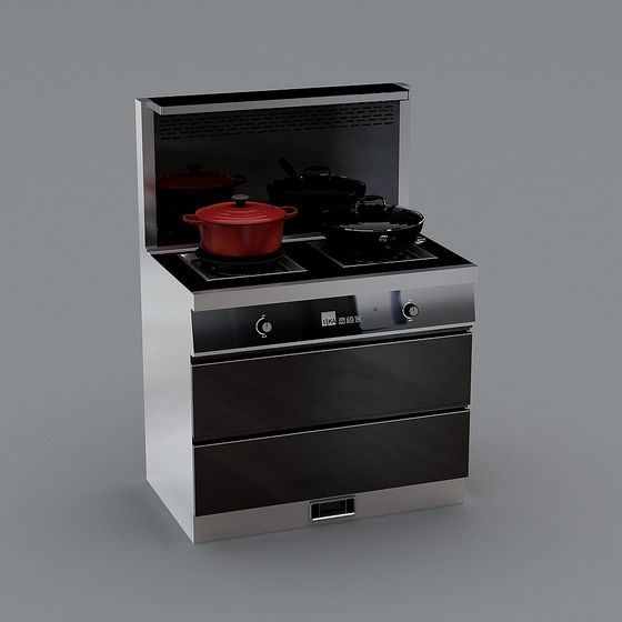 Sleek Modern Kitchen Stove 3D model