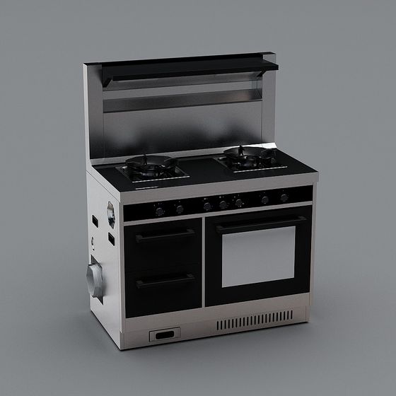 Elegant Gas Stove 3D model for Contemporary Kitchens