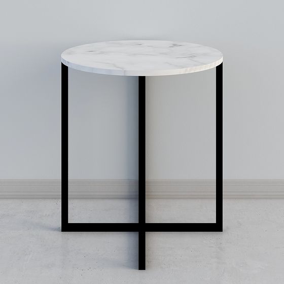 Low-Poly Stylish Round Table 3D model