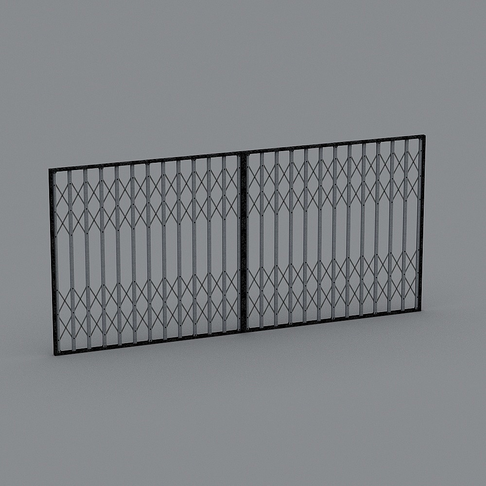 Urban Boundary Metal Fence 3D model