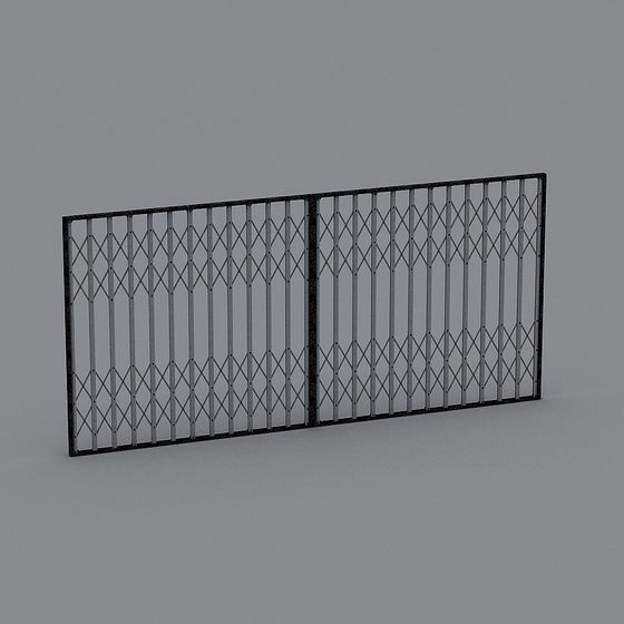 Urban Boundary Metal Fence 3D model