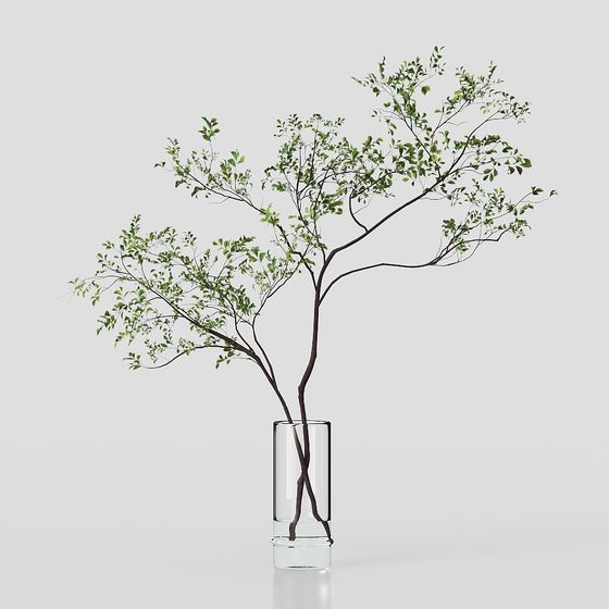 Lively Low-Polygon 3D Tree Model for Design Projects