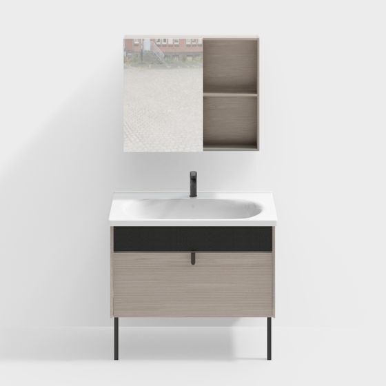 Ванная комната Империя Heyue CB064-1-0800L набор мебели из массива дерева и керамики