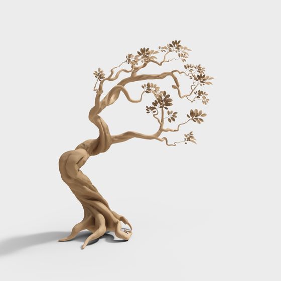 Stylish Low-Poly Ancient Tree 3D model for Creative Works