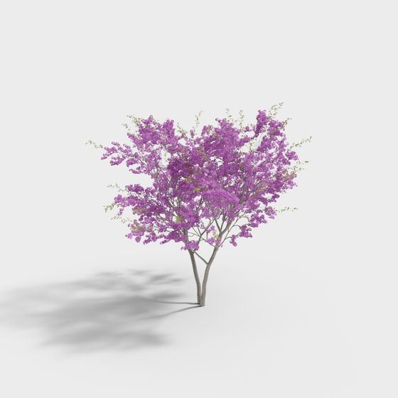 Vibrant Purple Flower Tree 3D model