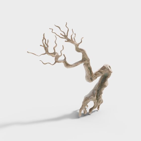 Ancient Low-Poly Tree Trunk 3D model