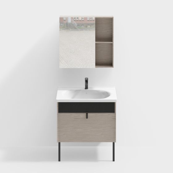 インペリアルバスルームHeyueCB064-1-0800Lバスルームキャビネットセットキャビネットドア多層無垢材セラミックハードウェアバスルームセット