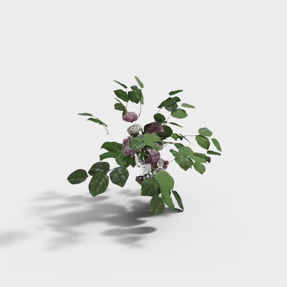 Floral Harmony Low-Poly 3D Model