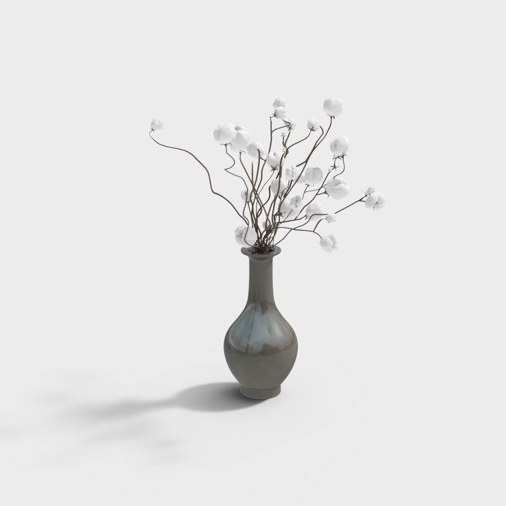 Cotton Bouquet Vase 3D model