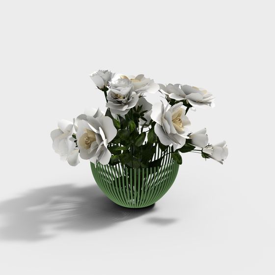 Floral Harmony Low-Poly 3D Model for Creative Projects