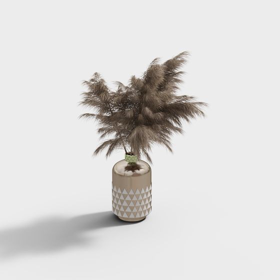 Palm in Gold Vase 3D model