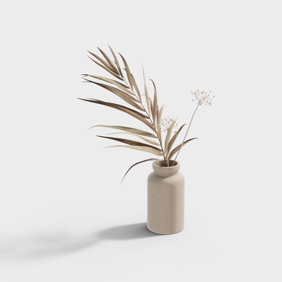 Minimalist Dried Flower Vase 3D model