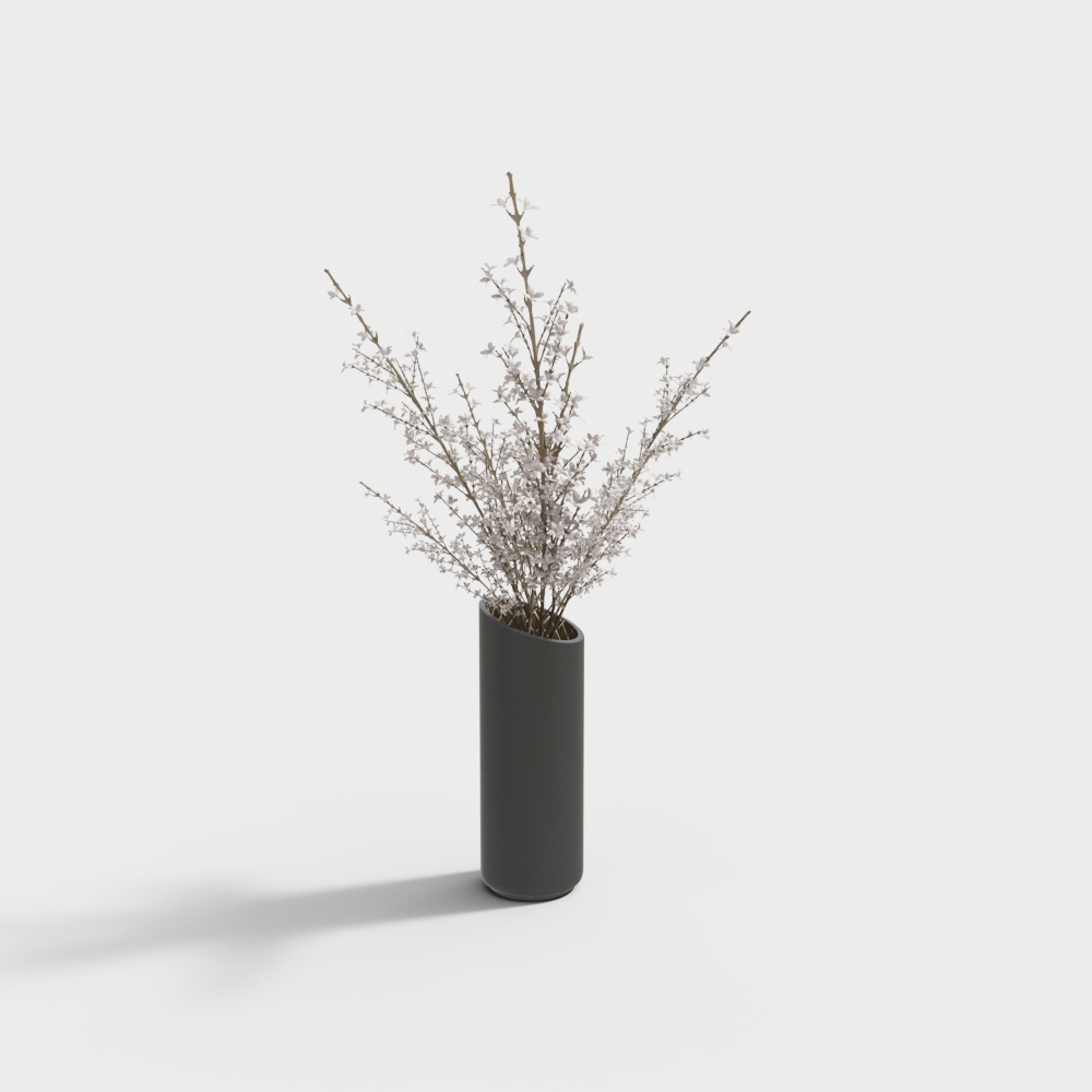 Modern stem vase candle ornaments - modern dry branch black vase