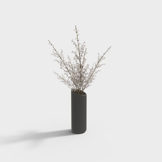 Snowy Branch Vase 3D model