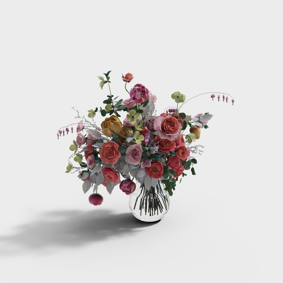 Spring Bouquet Low-Poly 3D Model