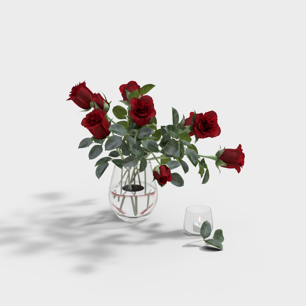 Romantic Rose Bouquet 3D model