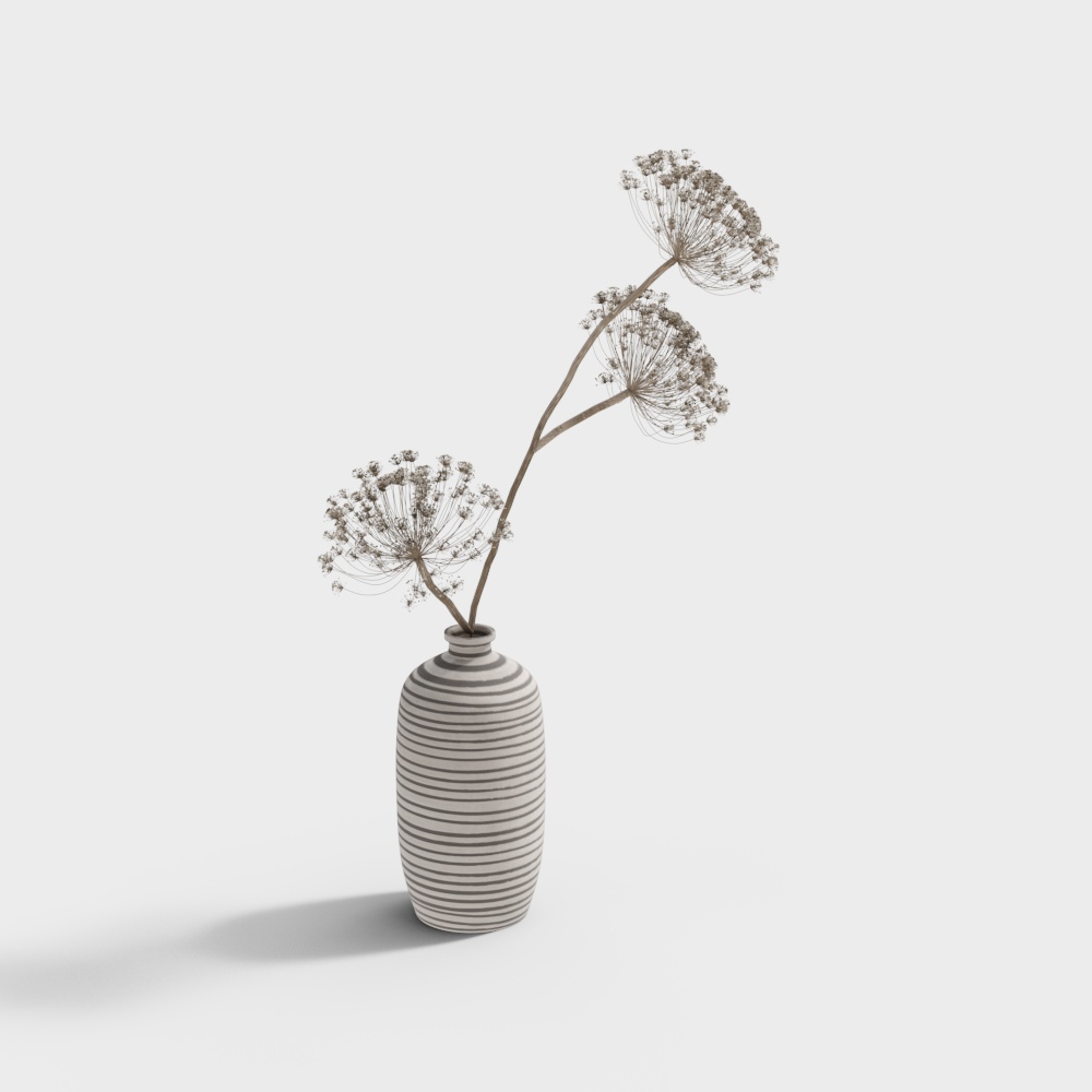 Minimalist Dry Flower Vase 3D Model