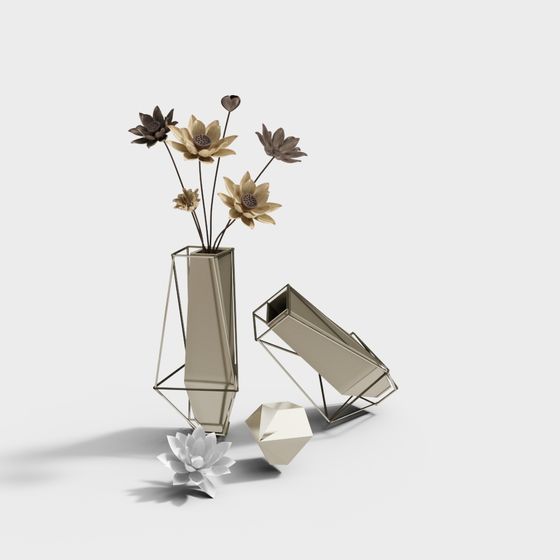 Geometric Vase 3D model - Modern Minimalist Design