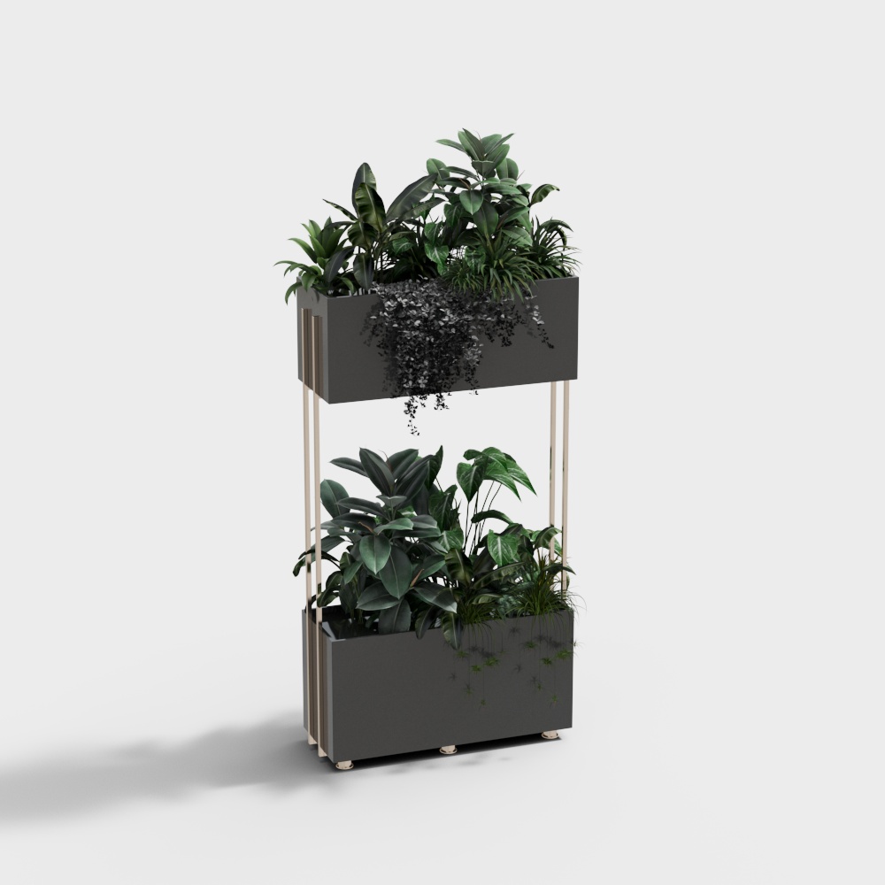 Urban Oasis Planter Rack 3D Model – Modern Interior Decor